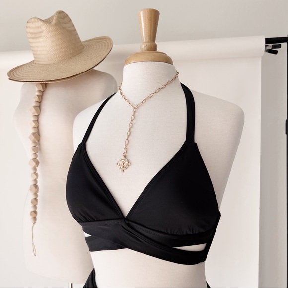 Revolt Society Other - BLACK CRISS CROSS FRONT BIKINI TOP